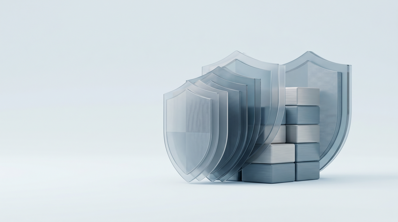 Abstract concept of layered ransomware defence and backups