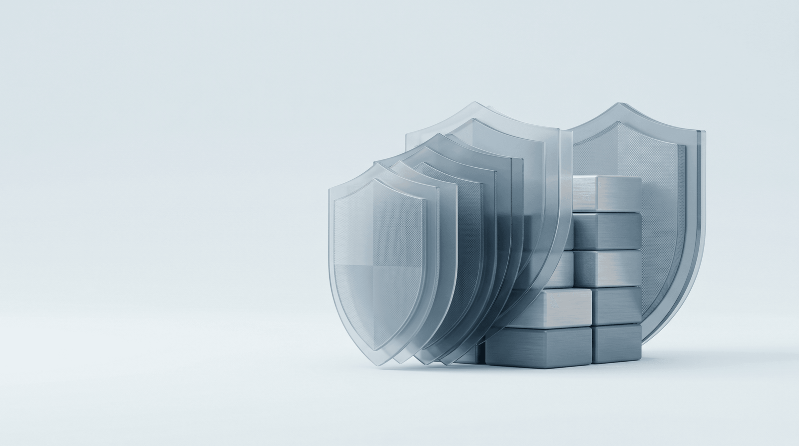 Abstract concept of layered ransomware defence and backups